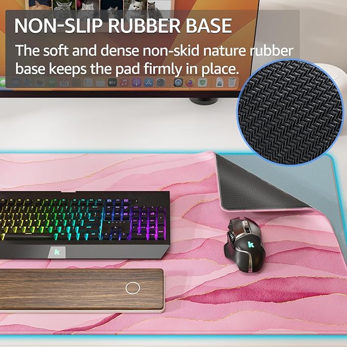 KTRIO Large Gaming Mouse Pad Desk Mat, Superior Micro-Weave Cloth, Non-Slip - Image 3
