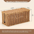 Handmade Cable Management Box, Imitation Rattan Cord Organizer Cord Hider Box - Image 3