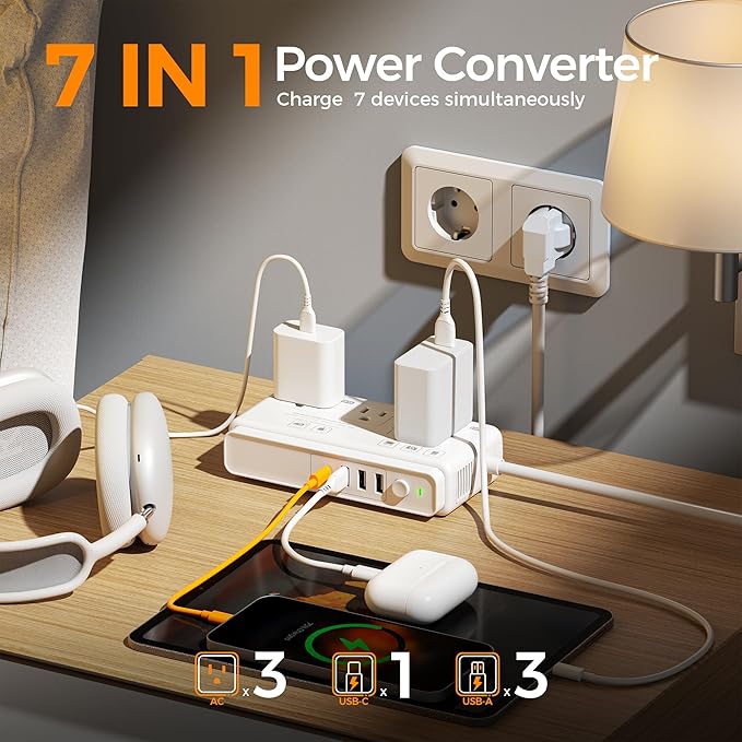 TESSAN Voltage Converter US to Europe, 220 to 110 Voltage Converter, Universal - Image 3