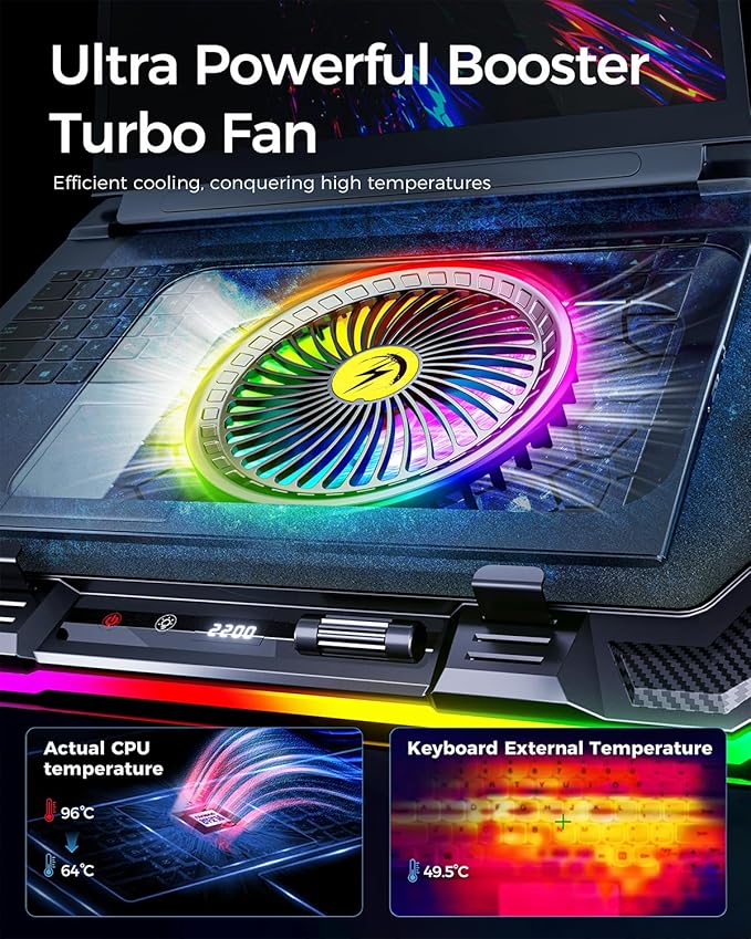 KeiBn Gaming Laptop Cooling Pad, Laptop Fan Cooling Pad - Image 2
