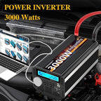 3000W Power Inverter 12V DC to AC 110V/120V 6000W Converter 3 sockets car - Image 2