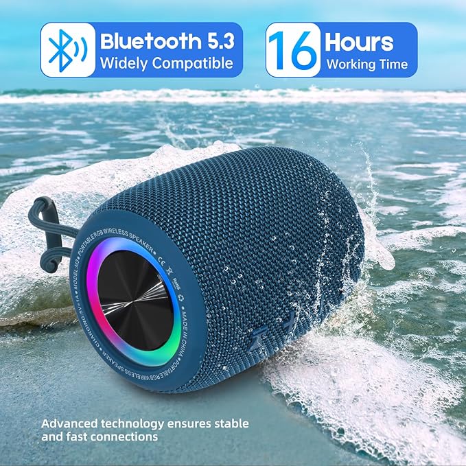 Portable Bluetooth Speaker, BT5.3 Wireless Speaker 20W Bass Diaphragms - Image 4