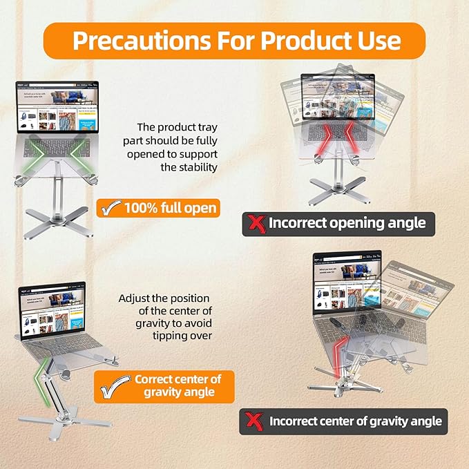 Moallia N86 360 Rotating Laptop Stand, Adjustable Height & Angle, Ergonomic - Image 8