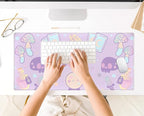 Kawaii Purple Desk Mat, Cute Witchy Elements Mouse Pad, Desk Pad Mystical Goth - Image 6