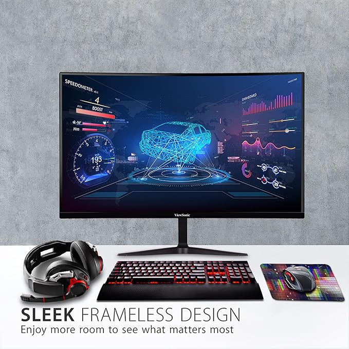 ViewSonic VX2718-2KPC-MHD 27 Inch Curved 1440p 1ms 180Hz Gaming Monitor - Image 3