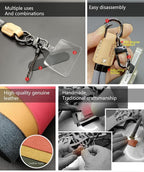 Handmade Cowhide Leather Phone Wrist Strap, Universal Adjustable Key Lanyard - Image 4