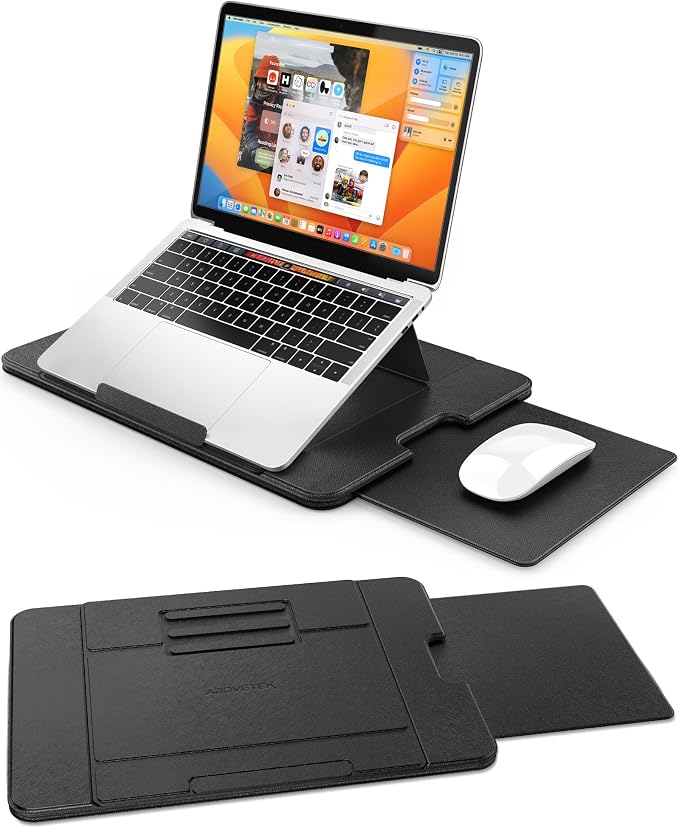 AboveTEK Adjustable Laptop Lap Desk, 3 Ergonomic Angles, PU Leather Non-Slip by AboveTEK
