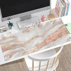 Rose Gold Marble Desk Mat Cute Desk Decor Mouse Pad, Abstraction Metallic - Image 4