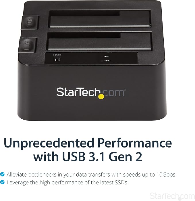 StarTech.com Dual-Bay USB 3.1 to SATA Hard Drive Docking Station, USB 3.1 - Image 3