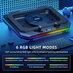 RGB Laptop Cooling Pad with LED Touch Screen, 3500 RPM Turbofan Notebook Cooler - Image 4