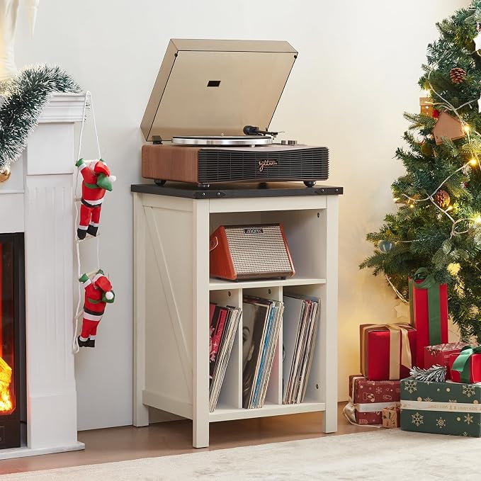 Record Player Stand with Vinyl Record Storage Holds up to 160 Albums, Large - Image 4