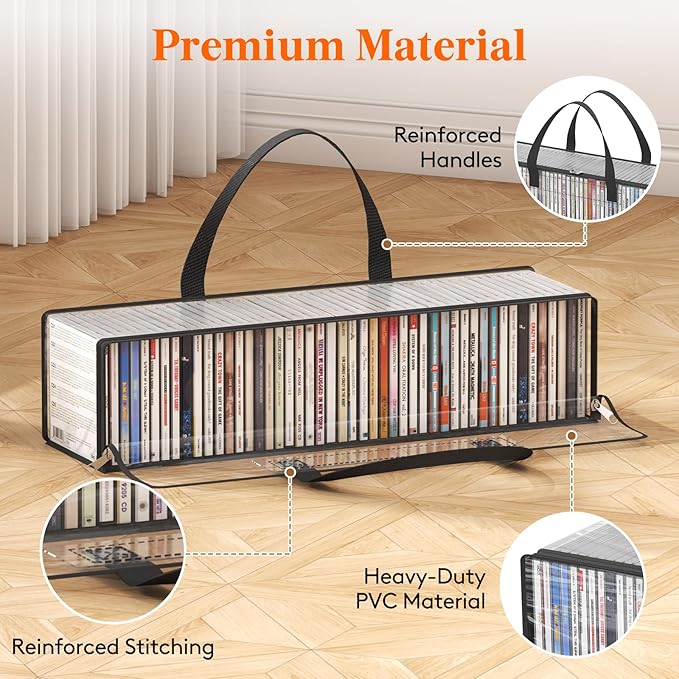 Lifewit CD Storage Bags, Front Window Zipper Design, Stackable Media Organizer - Image 5