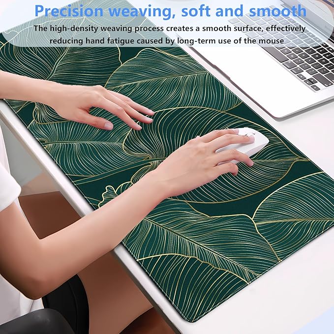 Green Desk Mat Monstera Palm Leaf Mouse Pad Large Gaming Mouse Pad XL Full Desk - Image 4