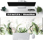 Green Tropical Leaves Desk Mat XL Large Gaming Mouse Pad Green Sage Plant - Image 2