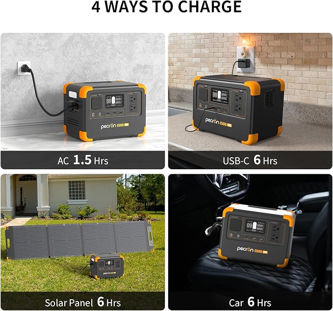 Pecron E500LFP Portable Power Station, 576Wh LiFePO4 Battery, 600W AC Outlets - Image 9