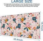 Gaming Desk Pad Large Extra Length Hand Drawn Floral Mouse Pad Keyboard Laptop - Image 3