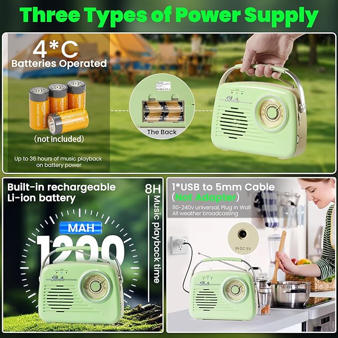 Small Radios Portable AM FM, Vintage Transistor Radio - Image 4