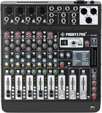 Professional 6-Channel Audio Mixer, Phenyx Pro DJ Sound Mixer Board w/Flexible by PhenyxPro