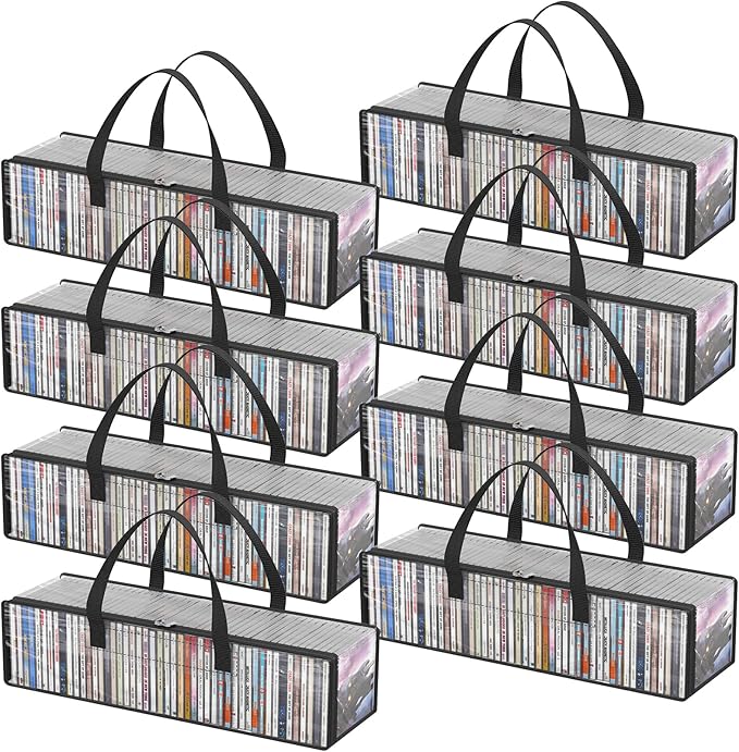 Lifewit CD Storage Bags, Front Window Zipper Design, Stackable Media Organizer by Lifewit