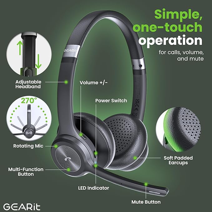 GEARit Wireless Headset with Mic - Image 2