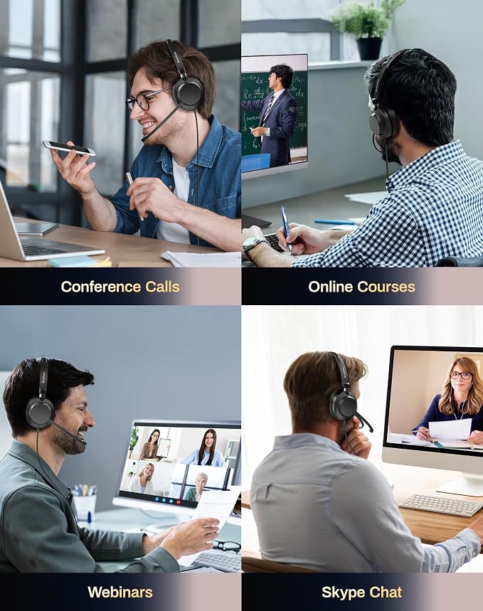 USB Headset with Microphone for PC & Laptop - Image 8