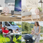 12000mAh Clip on Fan 30H Longest Runtime, 8in Portable Fan Rechargeable - Image 7