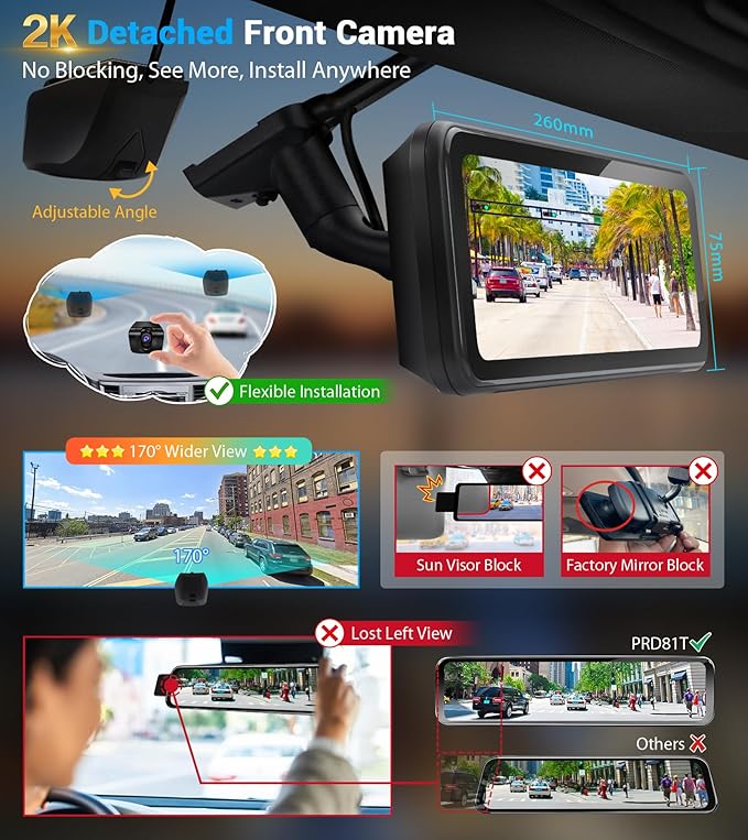 PORMIDO OEM Rear View Mirror Camera - Image 4
