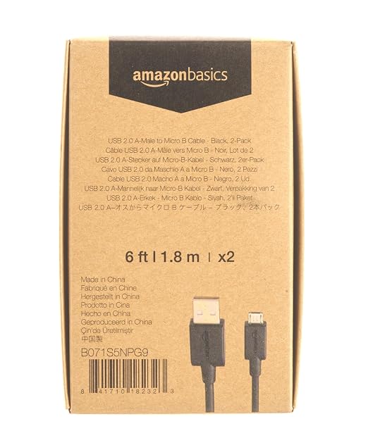 Amazon Basics 2-Pack USB-A to Micro USB Charging Cable, 480Mbps Transfer Speed - Image 7