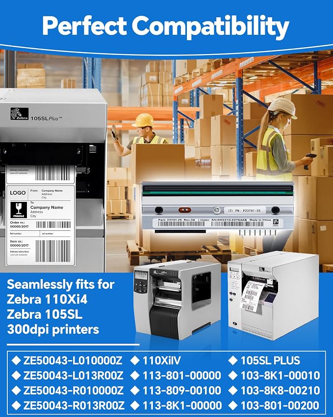 P1004232 Genuine Printhead for Zebra 110Xi4 110XiIV, New OEM Print Head - Image 2