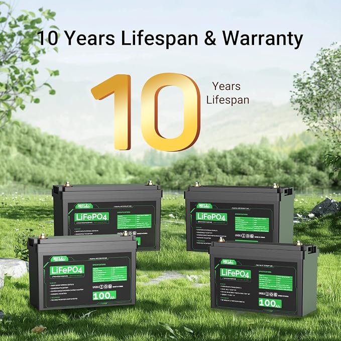 HQST LiFePO4 Battery 100ah Lithium Battery, 12V Lithium Iron Phosphate Battery - Image 2
