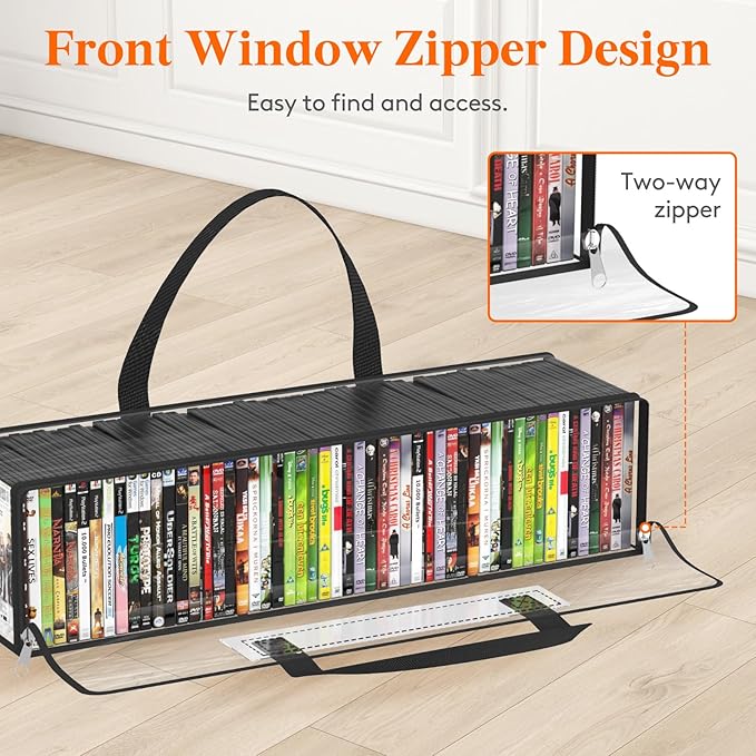 Lifewit CD Storage Bags 10 Pack, Front Window Zipper Design, Stackable Media - Image 3