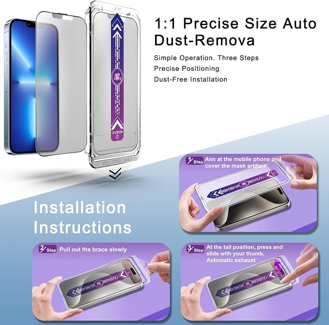 2 Pack Matte Screen Protector for iPhone 16e and iPhone 14 and iPhone 13 and - Image 3