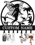 Personalized Fairy Key Holder Wall Mount, Custom Metal Key Rack Key Holder by Syneiro