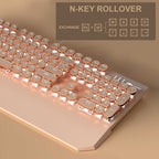 MageGee Typewriter Mechanical Gaming Keyboard, Retro Punk Creamy Round Keycaps - Image 2