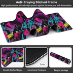 Abstract Grunge Elements Desk Mat, Large Neon Color Patterns Gaming Keyboard - Image 3