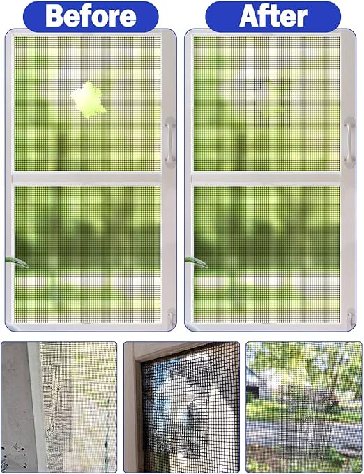 Wohohoho Window Screen Repair Tape, 2 in X 20 FT Black Screen Patch Repair Kit - Image 6