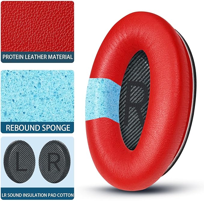 Headphones Replacement Ear Pads, Protein Leather earpad Cushions - Image 4