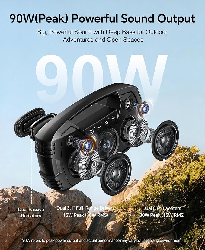 IPX7 Waterproof Outdoor Bluetooth Speaker, 32H Playtime, Floating Design - Image 2