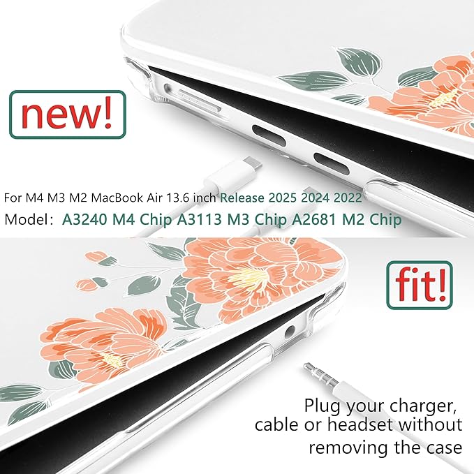 TWOLSKOO Compatible with M4 MacBook Air 13.6 inch Case 2025-2022 Release M4 - Image 2