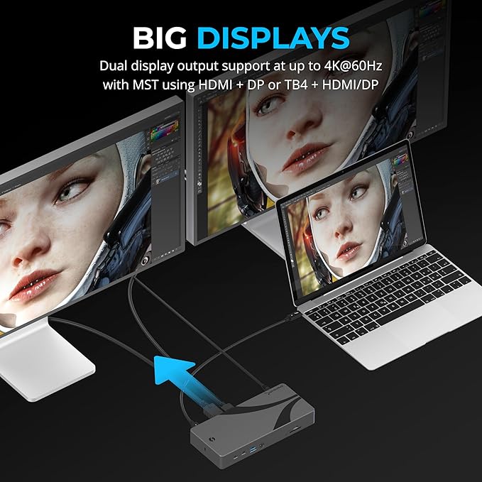 SABRENT Thunderbolt 4 Docking Station, TB4 Ports, USB4 & TB3 Compatible - Image 5