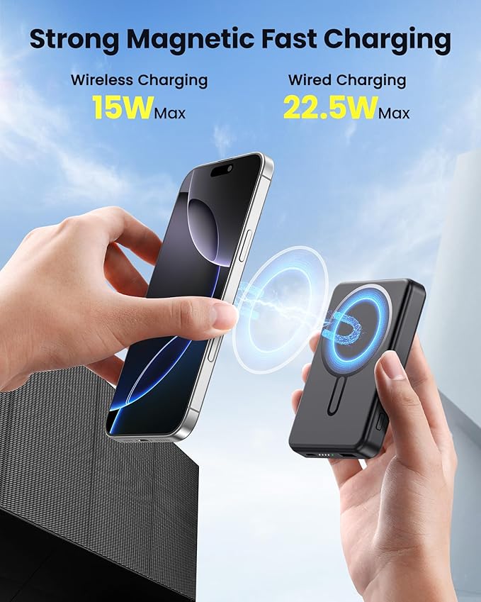 for Magsafe Battery Pack 12000mAh Magnetic Portable Charger Power Bank PD 22.5W - Image 3