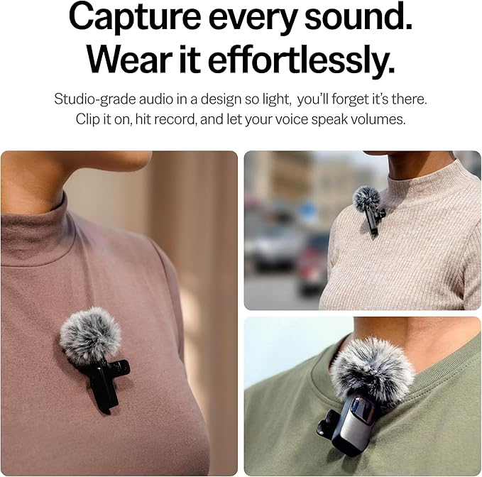 Mini Mic Pro – #1 Microphone for iPhone & Android, Wireless Mini Microphone - Image 2
