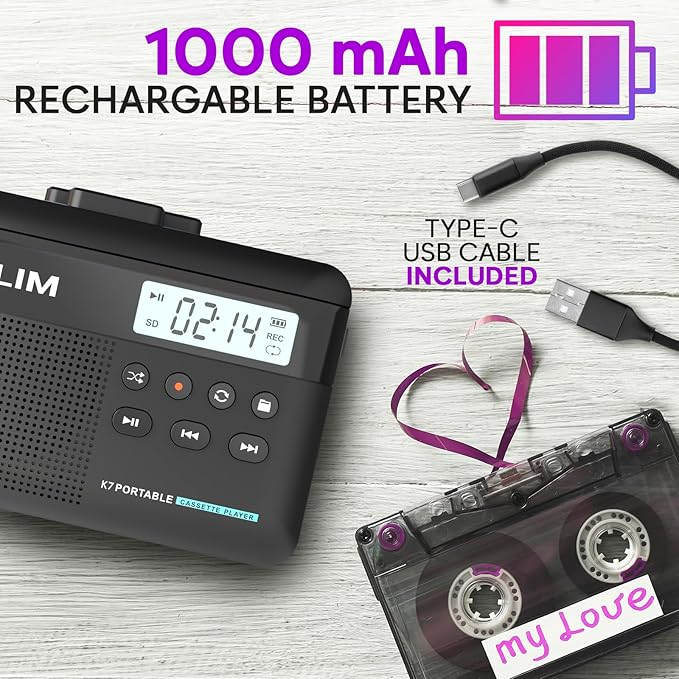 KLIM K7 Cassette Tape Player + Cassette to MP3 Converter + Portable Cassette - Image 6