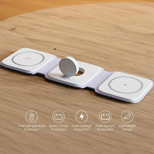 3-in-1 Foldable Magnetic Wireless Fast Charger – Travel Charging Pad Compatible - Image 2