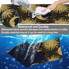 Mouse Pad, Large Golden Sun and Crescent Desk Mat, Extended Non-Slip Gaming - Image 4