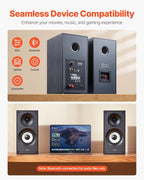 VEVOR Powered Bookshelf Speakers, 25W x 2, Active Studio Monitor Speaker - Image 4