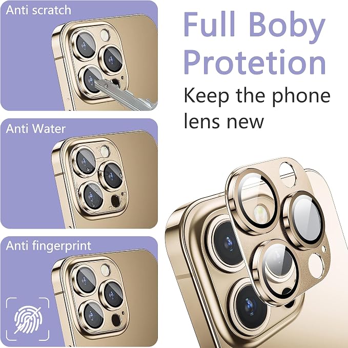 2 Pack Camera Lens Protector for iPhone 13 Pro/iPhone 13 Pro Max, AR Tempered - Image 5