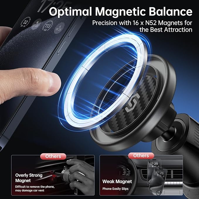SYNCWIRE for MagSafe Car Mount, Flexible Rotation Magnetic Phone Holder for Car - Image 4