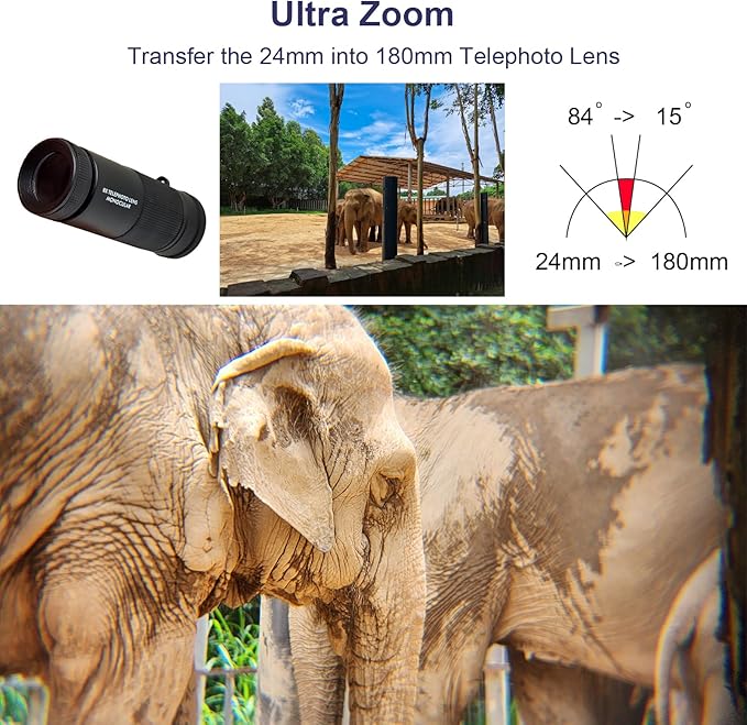 FotoZ 8X Monocular Telescope for iPhone & Android and Most Smartphone, - Image 3