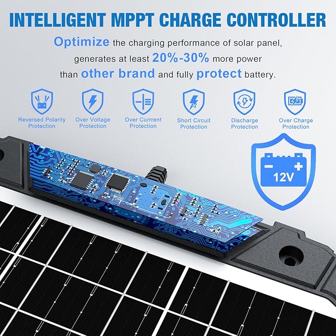Sun Energise 25W 12V Solar Powered Battery Charger & Maintainer, Built-in Smart - Image 2